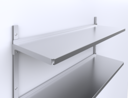 Shelf with open corners 